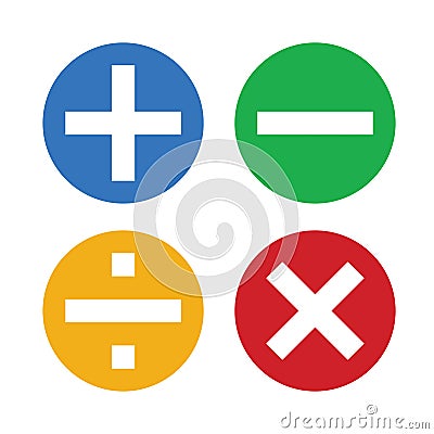 Math symbols vectorÂ and Math icons Vector Illustration